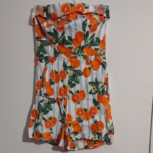ModCloth x Collectif Floral Strapless Romper